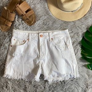 Jbd just black denim white distressed shorts M